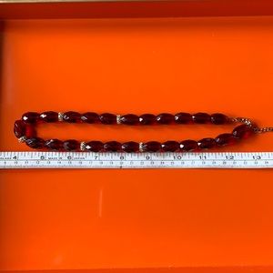 Vintage red lucite stone necklace